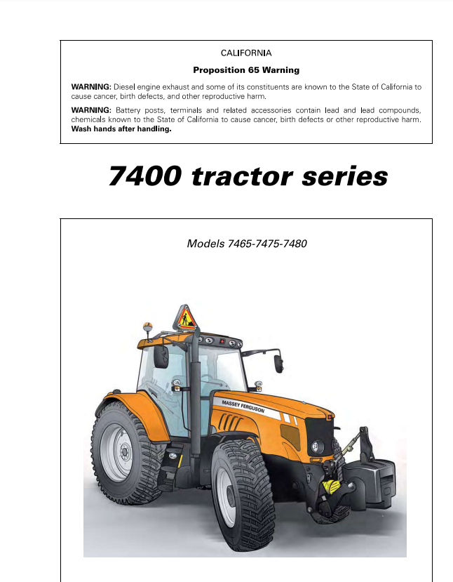 Massey Ferguson 7465 7475 7480 Tier 3 Dyna-Step Municipal Tractor Operation