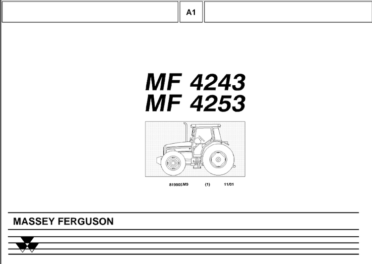 Massey Ferguson MF 4243, MF 4253 Tractor Parts Catalogue - PDF