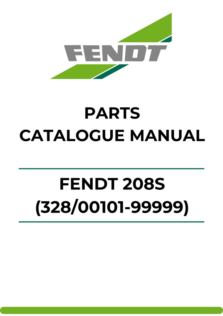 PARTS CATALOG MANUAL - FENDT 208S (328/00101-99999) PDF FILE