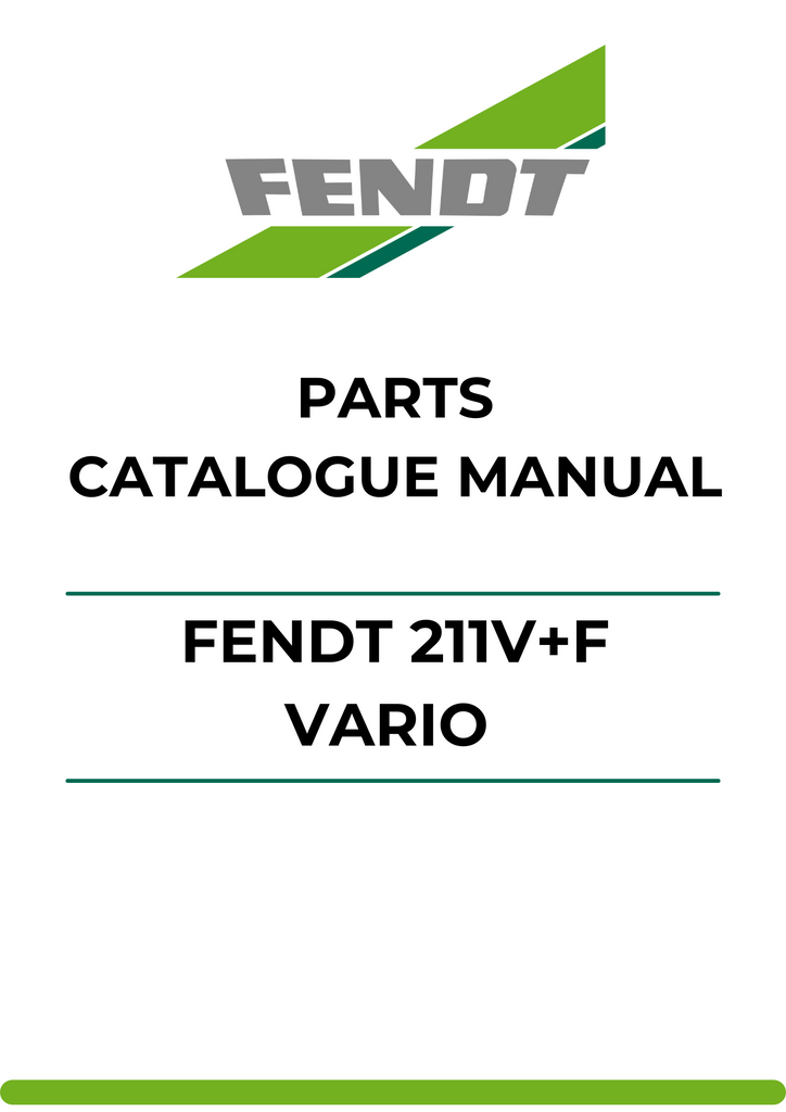 PARTS CATALOG MANUAL - FENDT 211V+F VARIO (264/00101-99999) PDF FILE