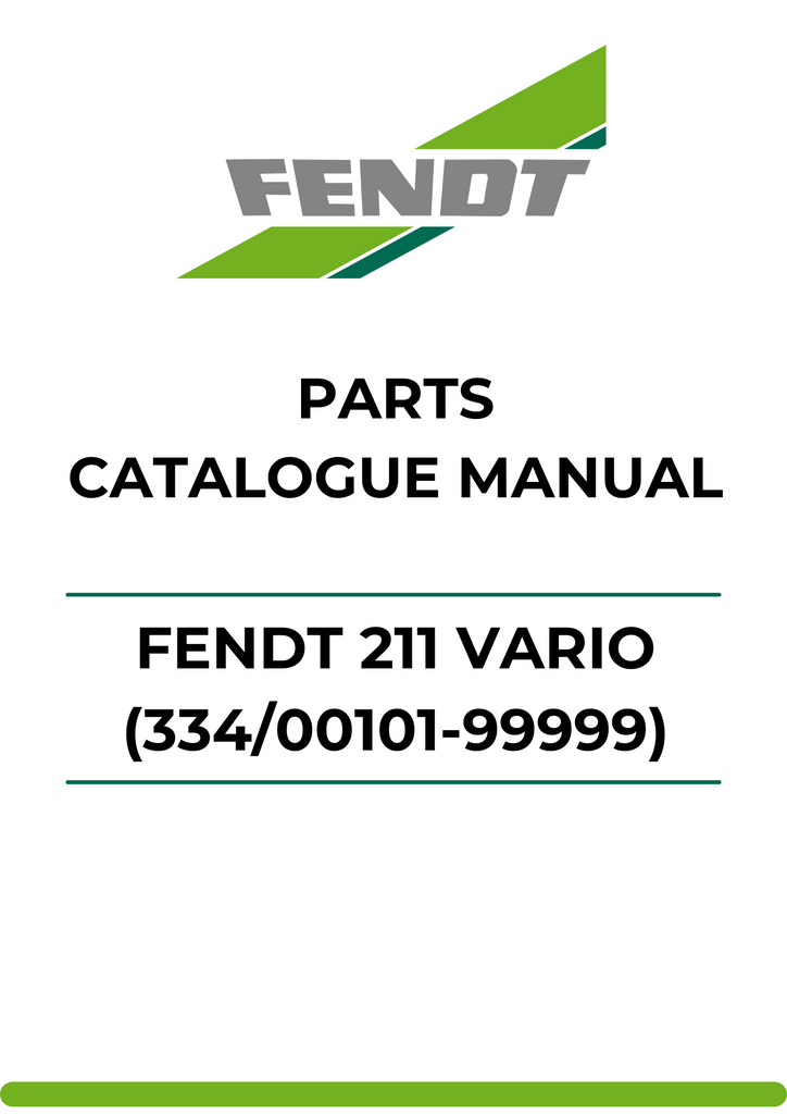 PARTS CATALOG MANUAL - FENDT 211 VARIO (334/00101-99999) PDF FILE