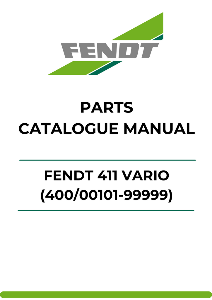 PARTS CATALOG MANUAL - FENDT 411 VARIO (400/00101-99999) PDF FILE