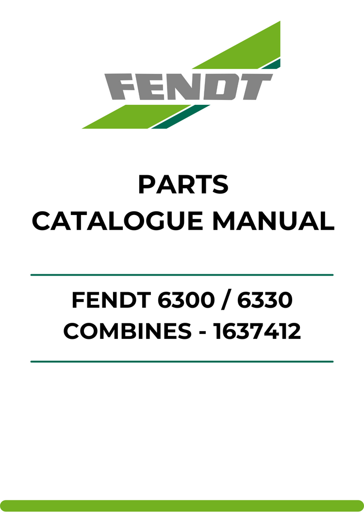 PARTS CATALOG MANUAL - FENDT 6300 / 6330 COMBINES - 1637412 PDF FILE
