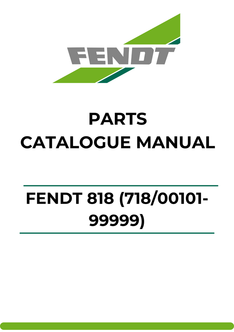 PARTS CATALOG MANUAL - FENDT 818 (718/00101-99999) PDF FILE