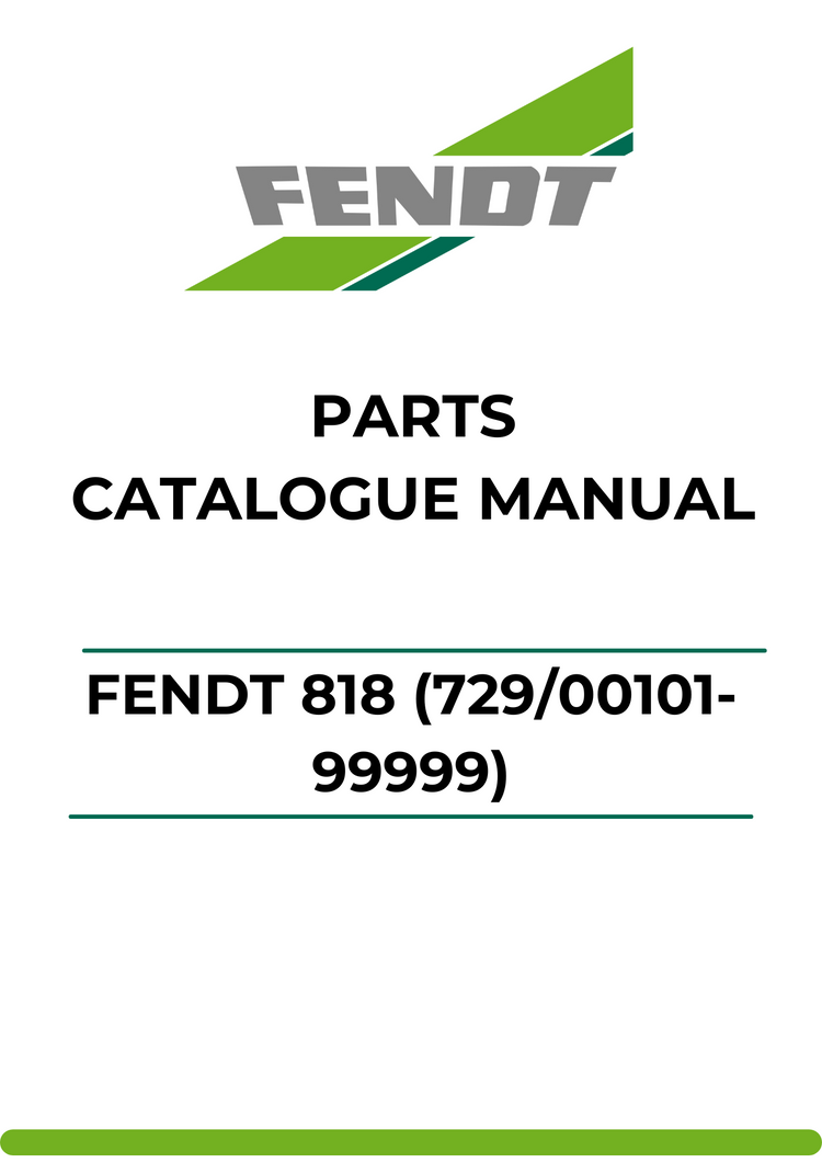 PARTS CATALOG MANUAL - FENDT 818 (729/00101-99999) PDF FILE
