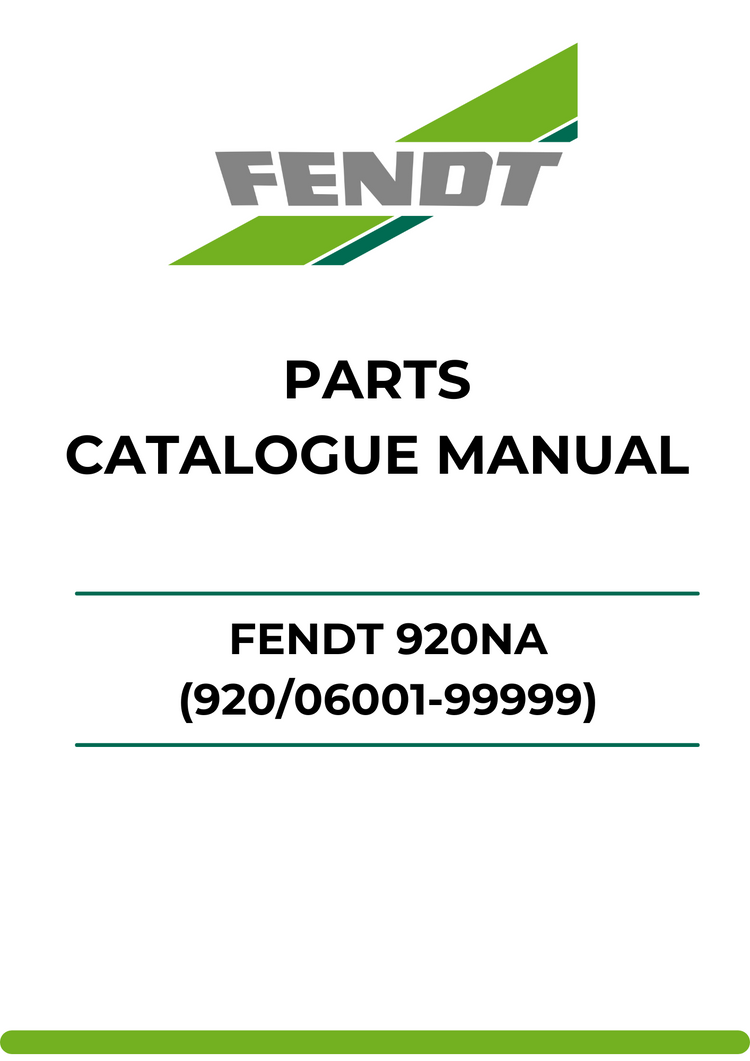 PARTS CATALOG MANUAL - FENDT 920NA (920/06001-99999) PDF FILE