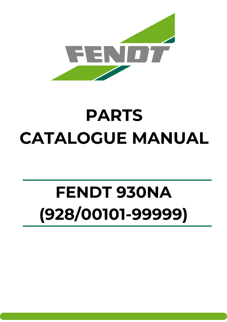 PARTS CATALOG MANUAL - FENDT 930NA (928/00101-99999) PDF FILE
