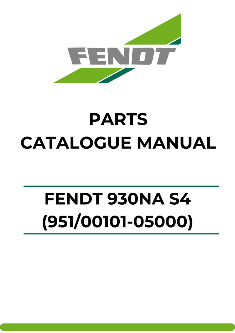 PARTS CATALOG MANUAL - FENDT 930NA S4 (951/00101-05000) (WAM951XXX00F05001-99999) PDF FILE
