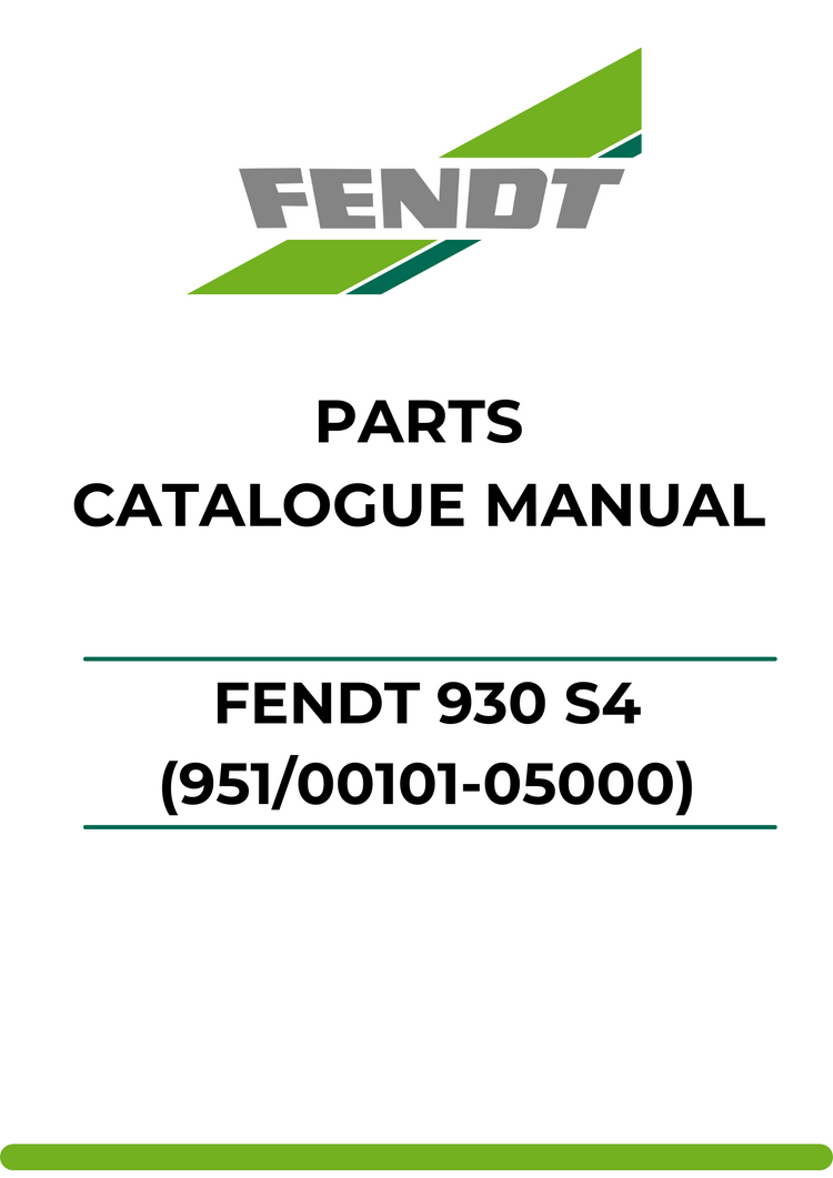 PARTS CATALOG MANUAL - FENDT 930 S4 (951/00101-05000) (WAM951XXX00F05001-99999) PDF FILE