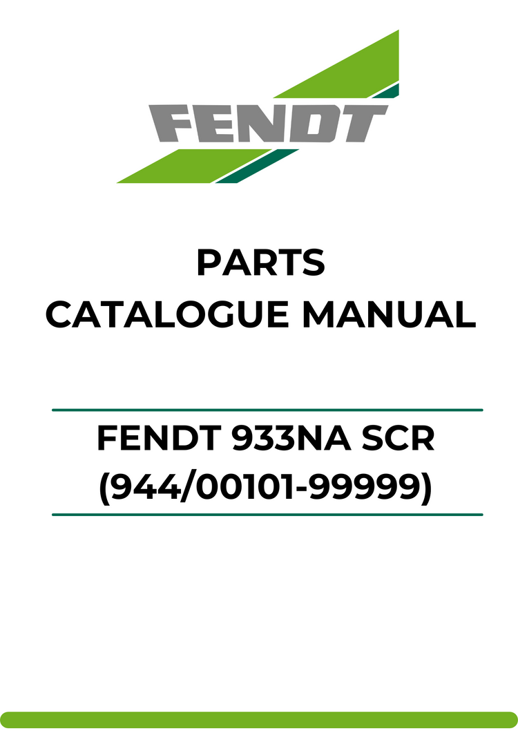 PARTS CATALOG MANUAL - FENDT 933NA SCR (944/00101-99999) PDF FILE