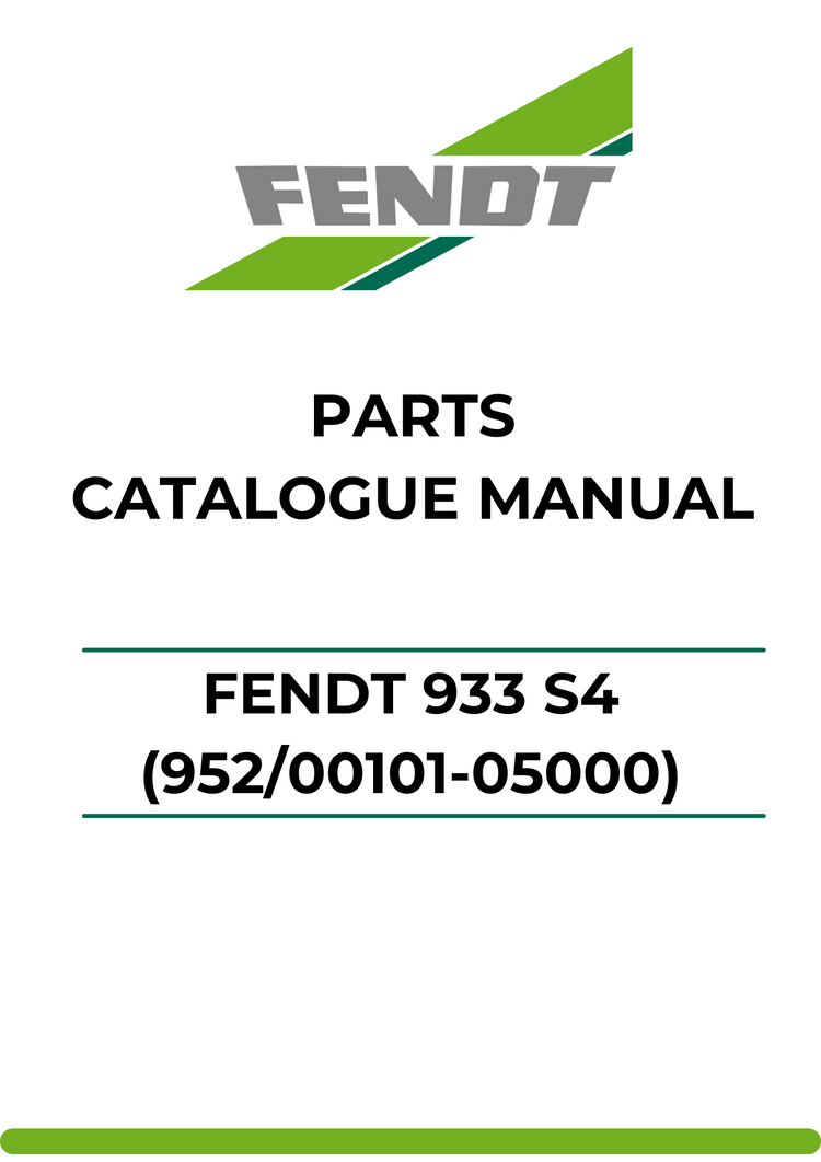 PARTS CATALOG MANUAL - FENDT 933 S4 (952/00101-05000) (WAM952XXX00F05001-99999) PDF FILE