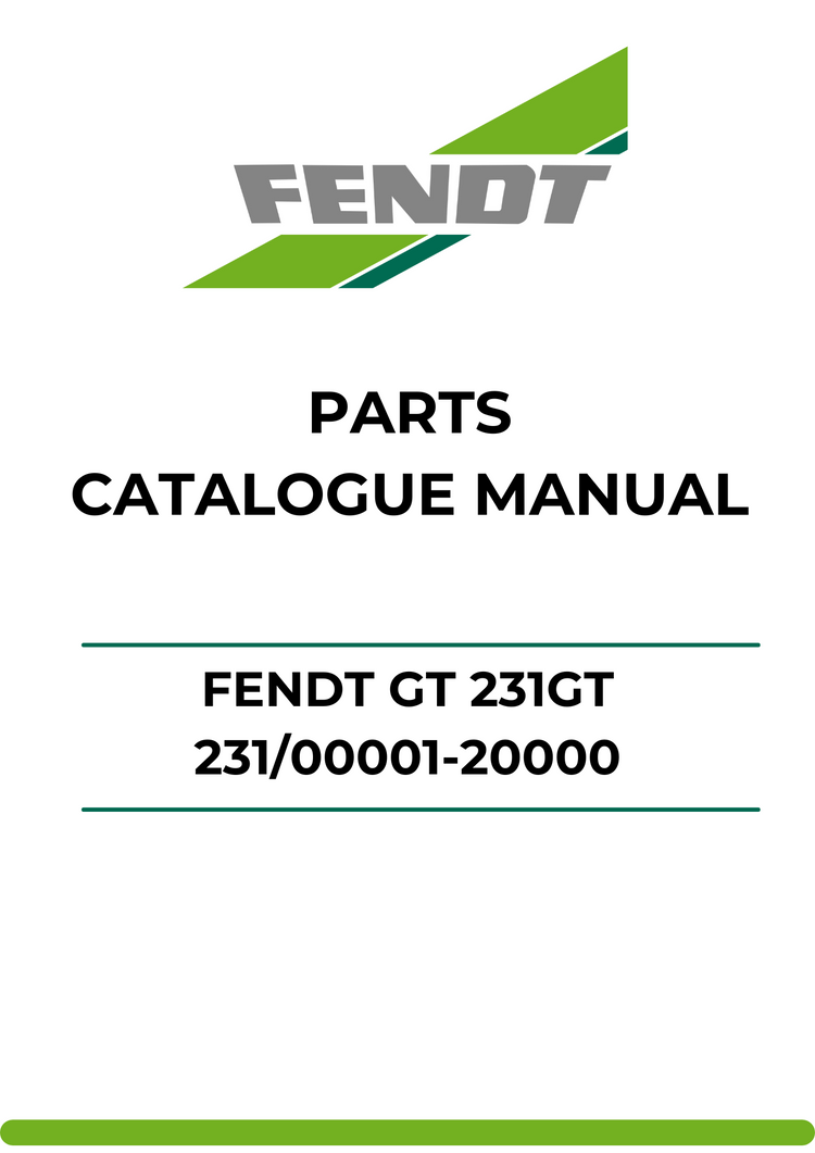 PARTS CATALOG MANUAL - FENDT GT 231GT 231/00001-20000 PDF FILE