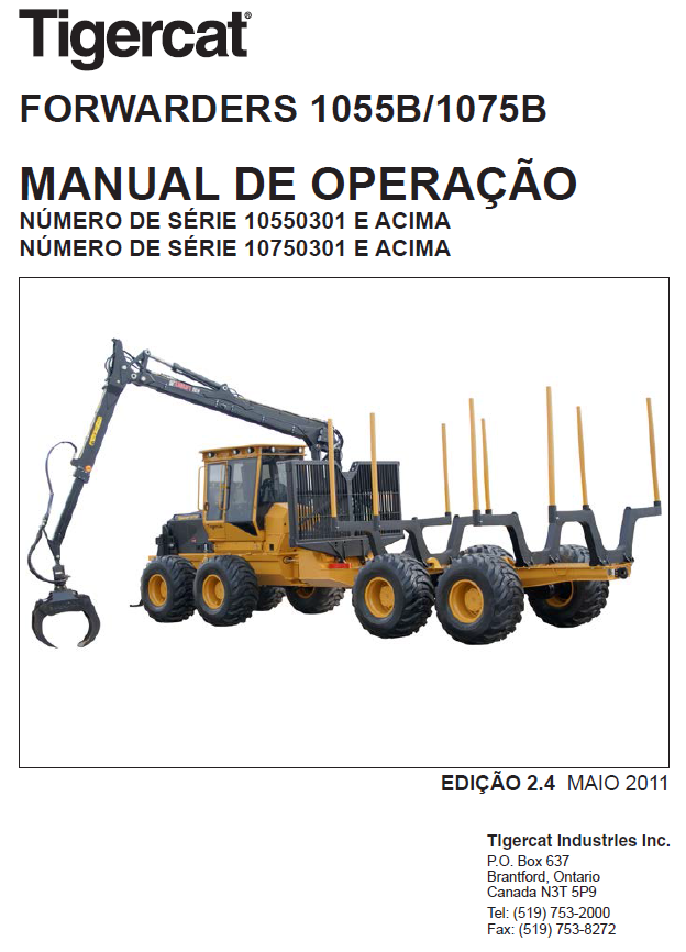 TIGERCAT 1055B FORWARDER OPERATOR/USER MANUAL (10550301-10551000)