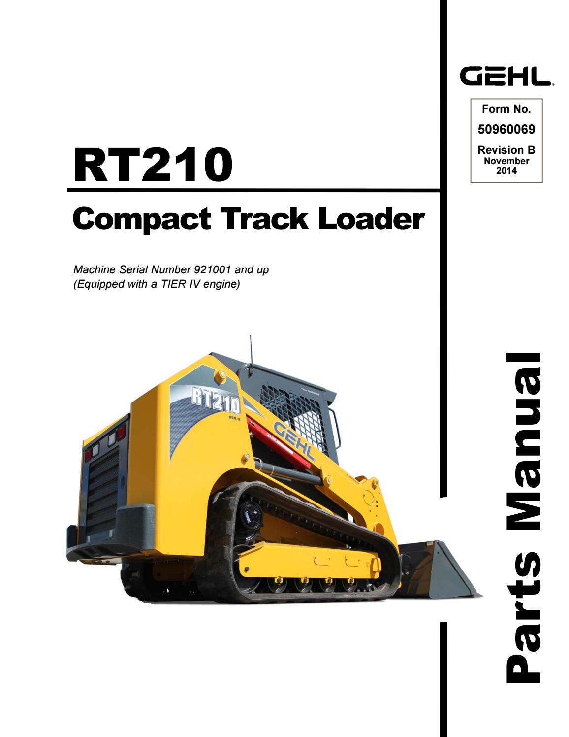 RT210 Gehl Compact Track Loader Parts Manual PDF Download (Serial No. 20601-921000)