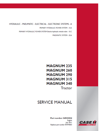 Case IH MAGNUM 235, 260, 290, 315, 340 Tractor Service Repair Manual - PDF File Download