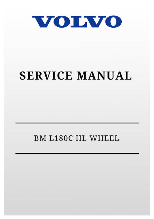 VOLVO BM L180C HL WHEEL LOADER SERVICE MANUAL 2020