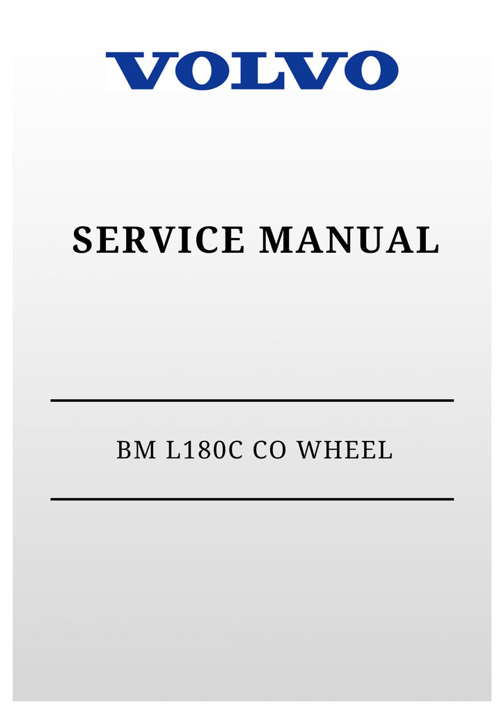 VOLVO BM L180C CO WHEEL LOADER SERVICE MANUAL 2020