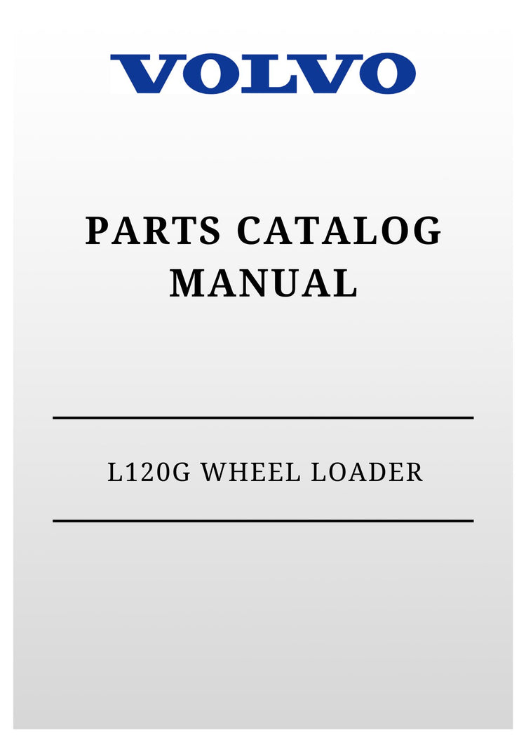 VOLVO L120G WHEEL LOADER PARTS CATALOG MANUAL 2020