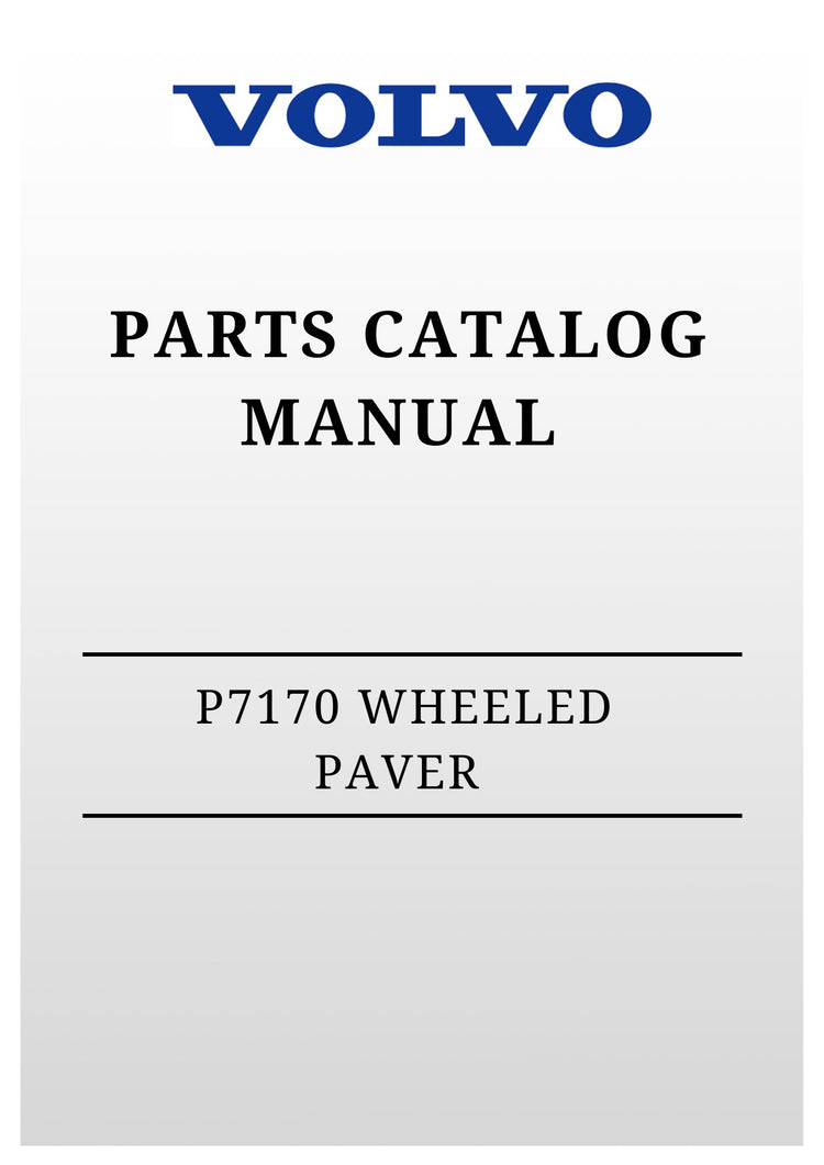 VOLVO P7170 WHEELED PAVER PARTS CATALOG MANUAL SN 387001