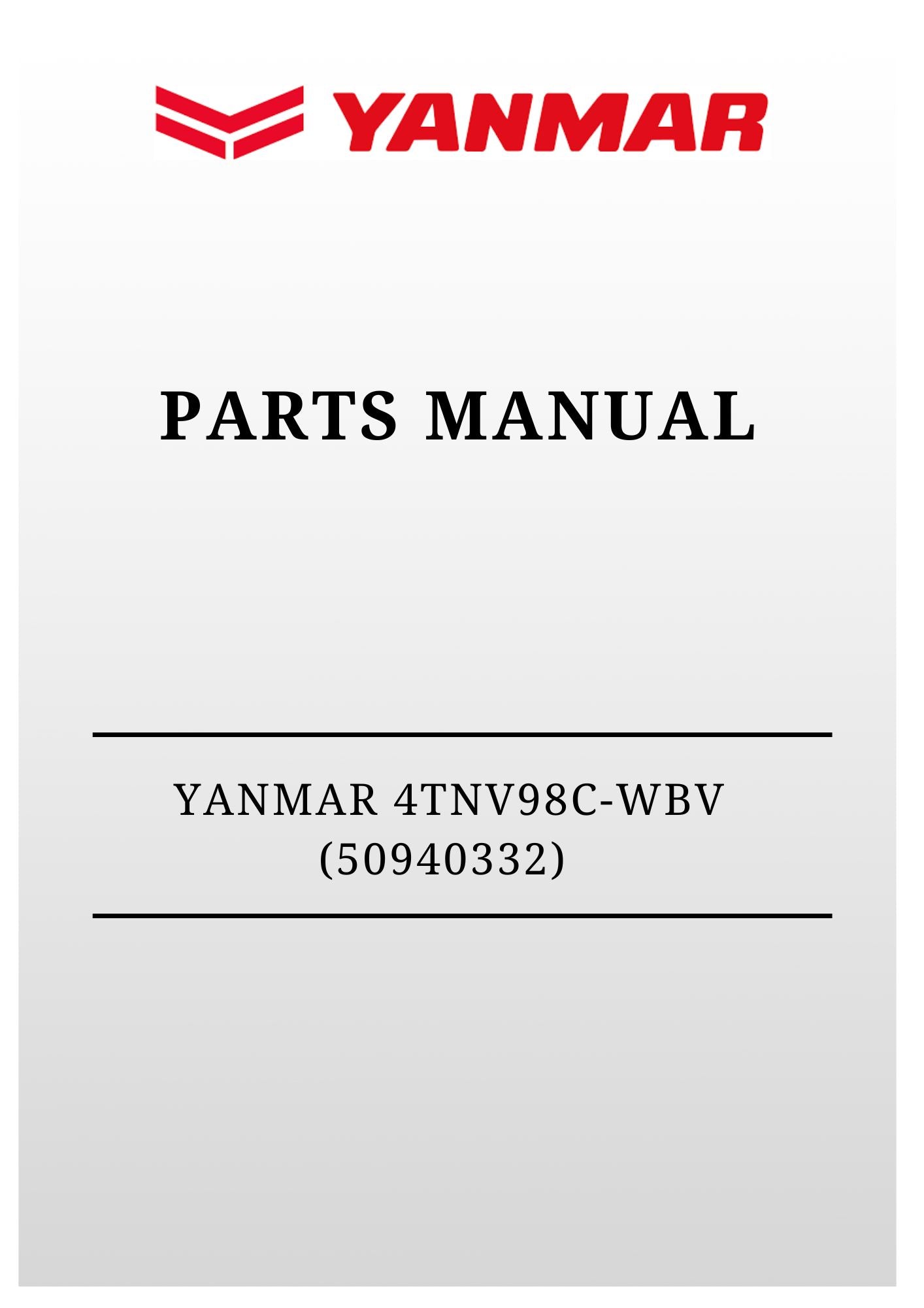 MUSTANG YANMAR 4TNV98C-WBV (50940332) Parts Manual PDF Download