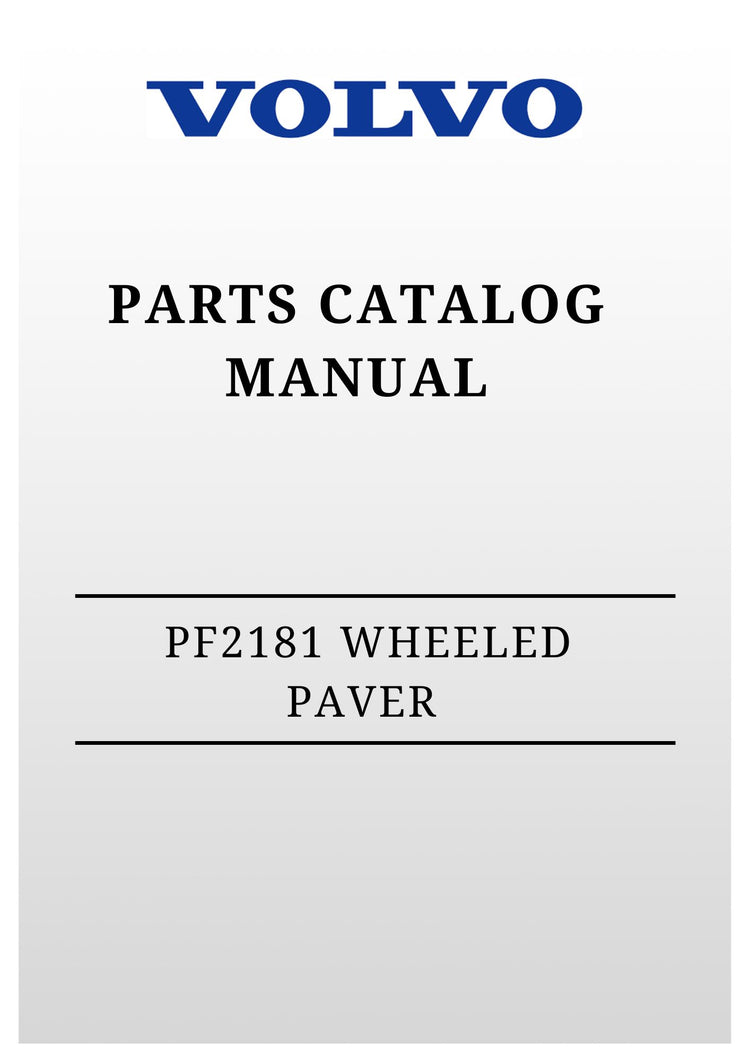 VOLVO PF2181 WHEELED PAVER PARTS CATALOG MANUAL SN 200987