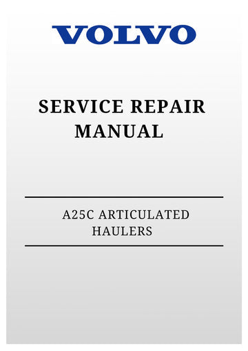 VOLVO A25C ARTICULATED HAULERS (ART) SERVICE REPAIR