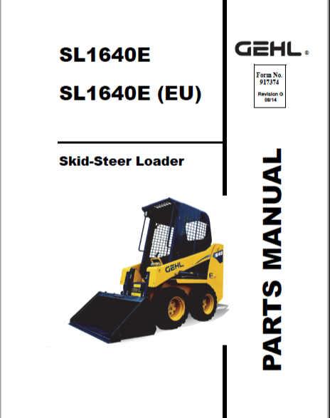 GEHL SL1640E & SL1640E EU Skid Steer Loader Parts Catalog Manual PDF