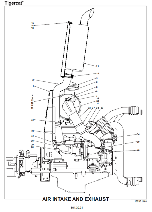 TIGERCAT 1045 FORWARDER PARTS CATALOGUE MANUAL (10450101 - 10450300)