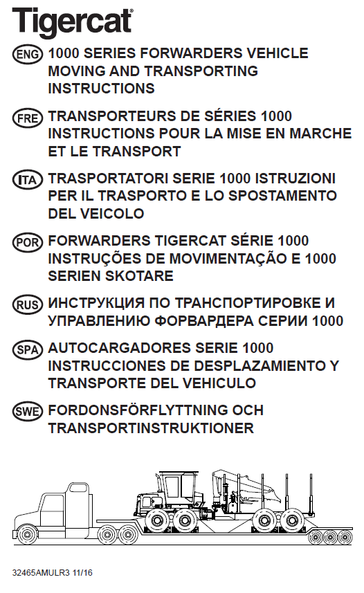 TIGERCAT 1055B FORWARDER MISCELLANEOUS MANUAL (10550301-10551000)