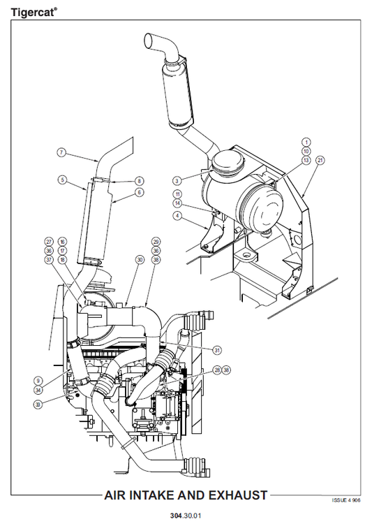 TIGERCAT 1075 FORWARDER PARTS CATALOGUE MANUAL (10750101 - 10750300)