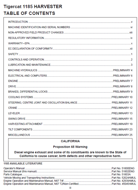 TIGERCAT 1185 HARVESTER SERVICE REPAIR MANUAL