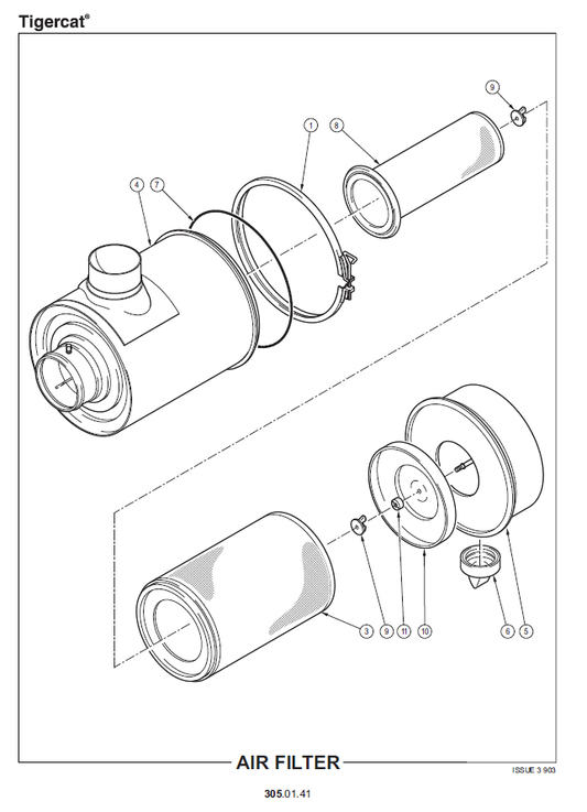 TIGERCAT 245B LOADER PARTS CATALOGUE MANUAL (2450201 - 2450500)