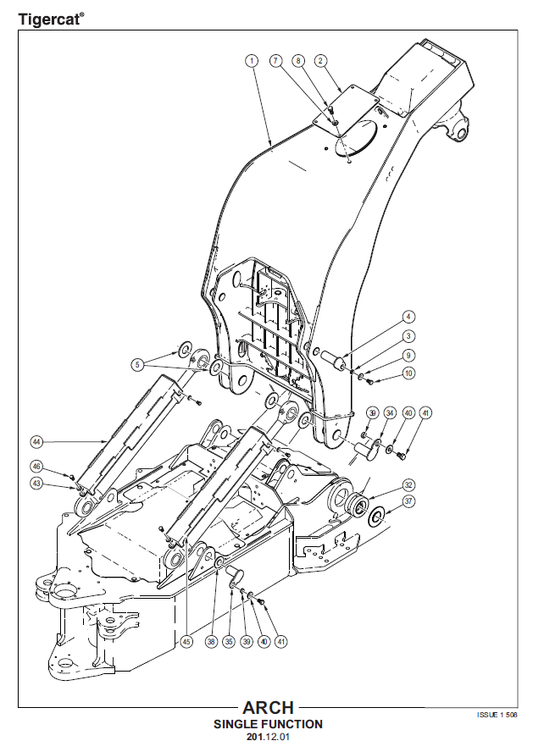 TIGERCAT 610C SKIDDER PARTS CATALOGUE MANUAL (6100301 - 6101100)