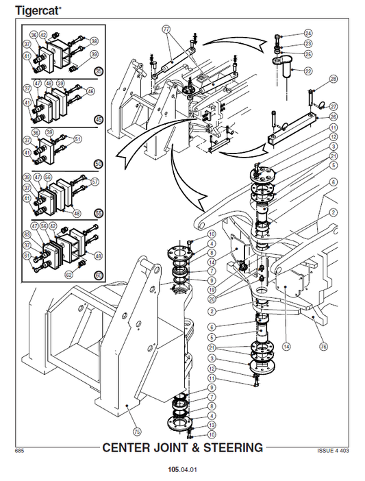 TIGERCAT 720B FELLER BUNCHER PARTS CATALOGUE MANUAL (7202001 - 7202999)