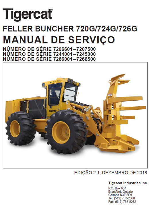 TIGERCAT 720G FELLER BUNCHER SERVICE MANUAL (7205601-7208500, 7206601-7207500)