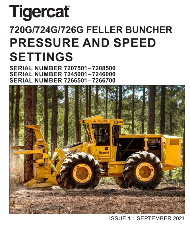 TIGERCAT 720G, 724G, 726G FELLER BUNCHER MISCELLANEOUS MANUAL (7205601-7208500)