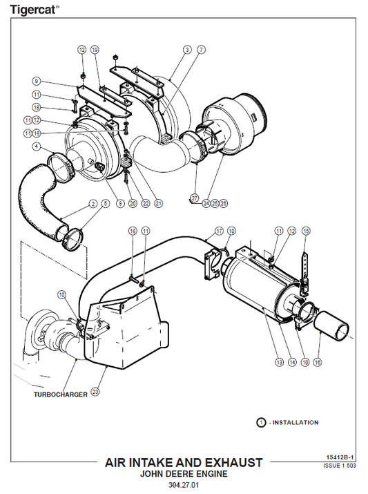 TIGERCAT 724D FELLER BUNCHER PARTS CATALOGUE MANUAL (7240201 - 7240999)