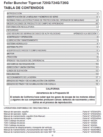 TIGERCAT 726G FELLER BUNCHER SERVICE MANUAL (7265001-7266700, 7266001-7266500)