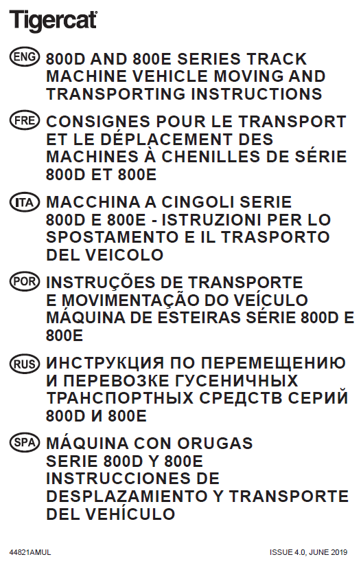 TIGERCAT 800D, 800E, 855E FELLER BUNCHER MISCELLANEOUS MANUAL (85513001-85514000) - PDF FILE DOWNLOAD