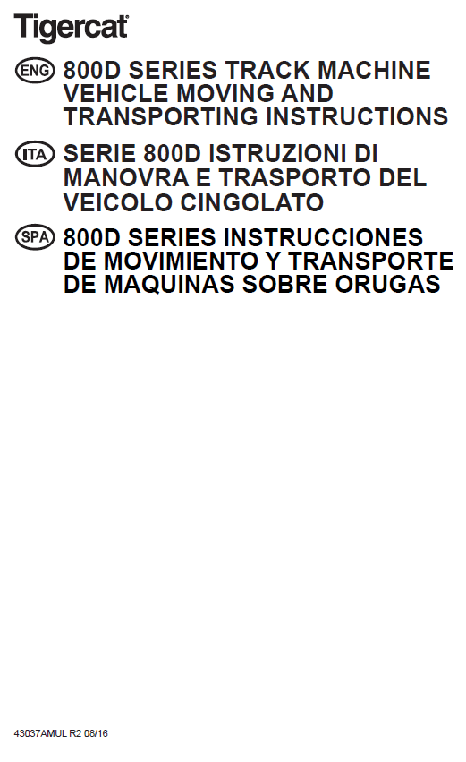 TIGERCAT 800D, L845D FELLER BUNCHER MISCELLANEOUS MANUAL (84522501-84523000) - PDF FILE DOWNLOAD