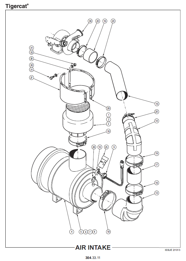 TIGERCAT 822C FELLER BUNCHER PARTS CATALOGUE MANUAL (82211001 - 82213000)