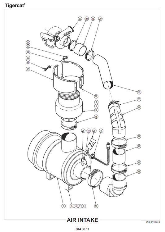 TIGERCAT 822C FELLER BUNCHER PARTS CATALOGUE MANUAL (82211001 - 82213000)