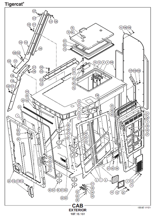 TIGERCAT 822E FELLER BUNCHER PARTS CATALOGUE MANUAL (82214001 - 82215000)