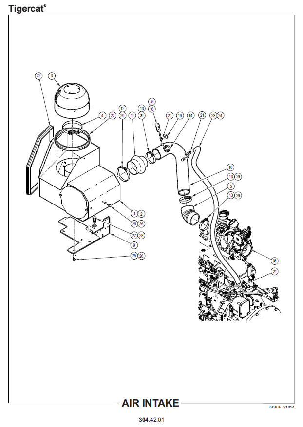 TIGERCAT 845D FELLER BUNCHER PARTS CATALOGUE MANUAL (84512501 - 84513000)