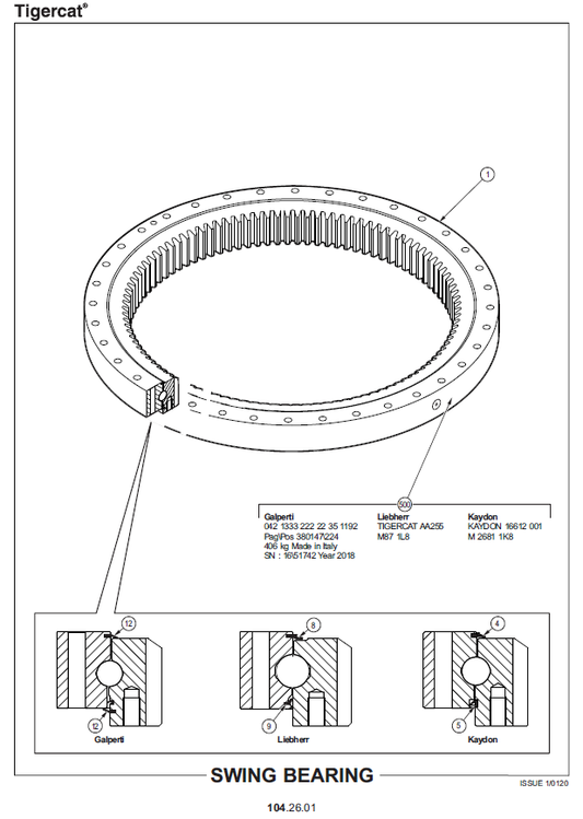 TIGERCAT 855D FELLER BUNCHER PARTS CATALOGUE MANUAL (85512001 - 85513000)
