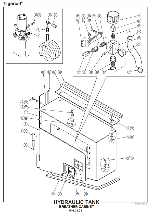 TIGERCAT 855E FELLER BUNCHER PARTS CATALOGUE MANUAL (85513001 - 85514000)