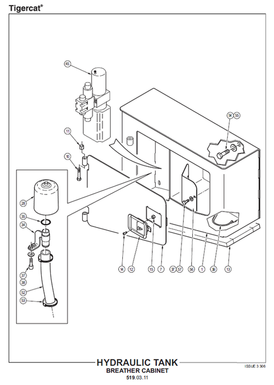 TIGERCAT 860C FELLER BUNCHER PARTS CATALOGUE MANUAL (86011501-86012100, 86012101-86013500)