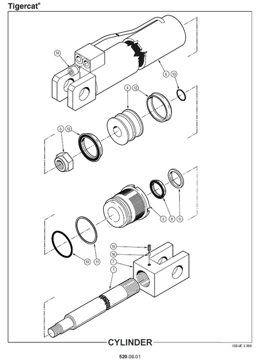TIGERCAT 870B FELLER BUNCHER PARTS CATALOGUE MANUAL (8700501 - 8700999)