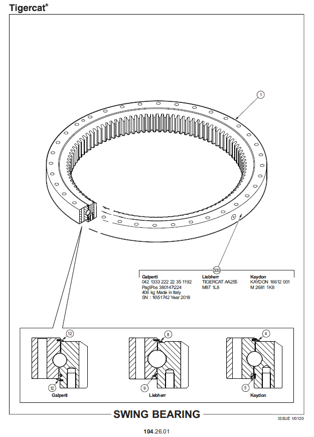 TIGERCAT 870D FELLER BUNCHER PARTS CATALOGUE MANUAL (87013501 - 87015000)