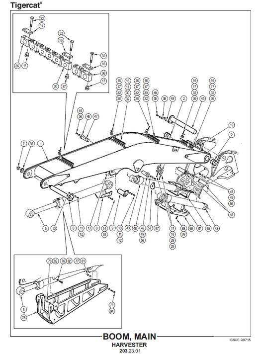 TIGERCAT 875E LOGGER PARTS CATALOGUE MANUAL (8752001 - 8752500)